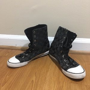 COACH canvas high top sneakers